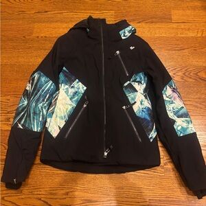Obermeyer Women's Black and Teal Ski Jacket with Pants